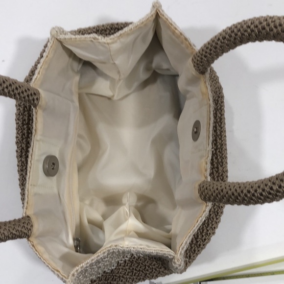 Vintage The Sak : Elliot Lucca : nylon crochet body skirt in taupe and beige - Picture 6 of 7